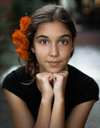 Close-up portrait of young woman