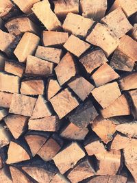 Full frame shot of wooden logs