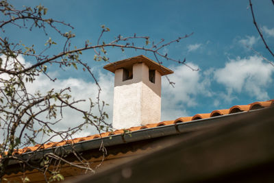 Low angle view of building against sky