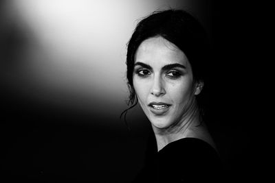 Rocío muñoz morales attends red carpet in black and white shot