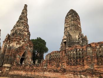 Old temple against building