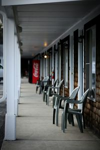 Empty chairs in a row