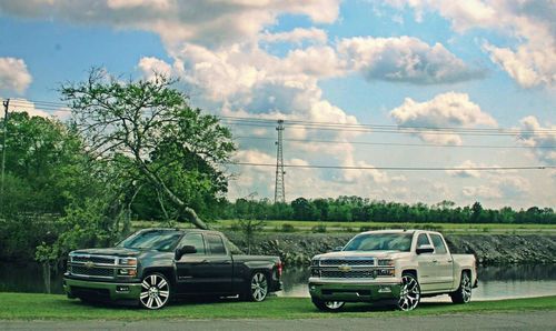 Car in park against sky