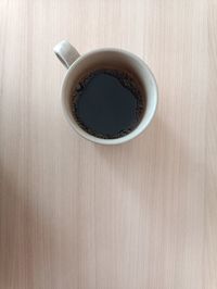 High angle view of coffee on table