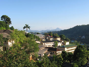 High angle view of townscape against sky