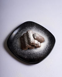 Directly above shot of bread in plate