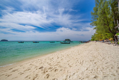 Scenic view of beach against sky