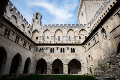 Low angle view of historical building against sky