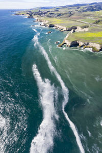 High angle view of beach