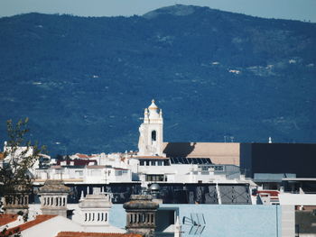 High angle view of temple against sky