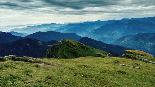 Scenic view of mountains against sky