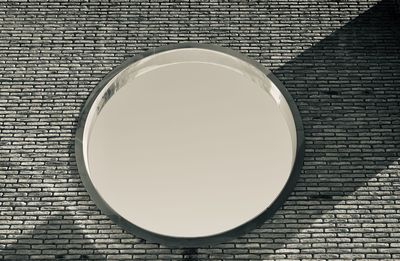 High angle view of brick wall