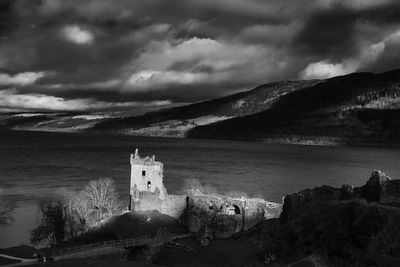 View of historic building against cloudy sky