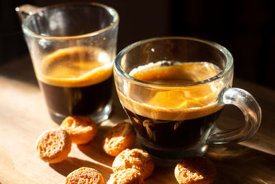 Close-up of coffee on table