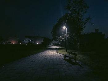 Illuminated street light at night