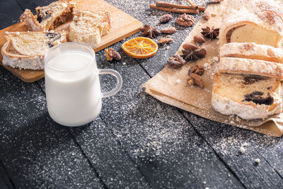 Close-up of breakfast on table