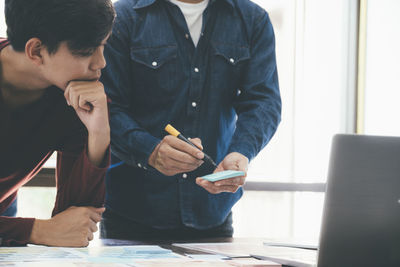 Businessmen working in office