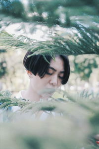 Close-up portrait of young woman