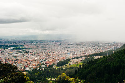 High angle view of townscape against sky