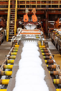 High angle view of empty seats