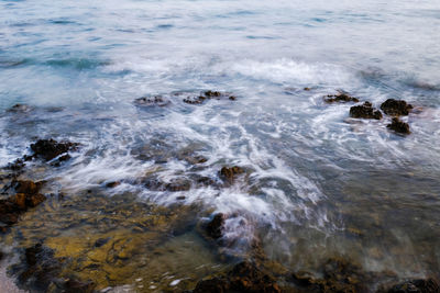 Close-up high angle view of sea