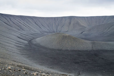 Scenic view of volcanic landscape against sky