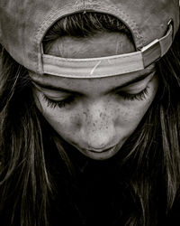 Close-up portrait of a beautiful young woman