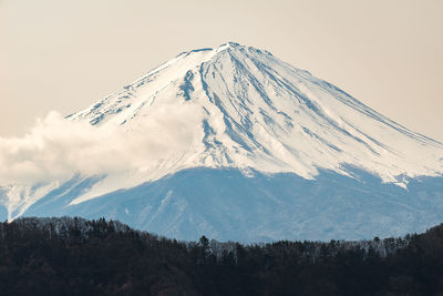 Scenic view of snowcapped mountain against sky