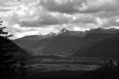 Scenic view of mountains against sky