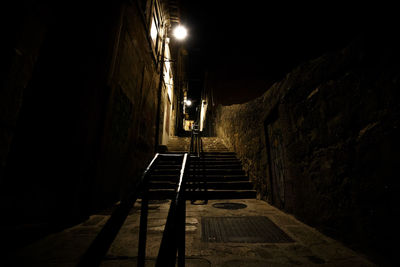 Steps in illuminated building