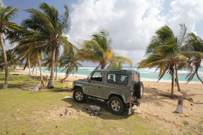 Vintage car on beach