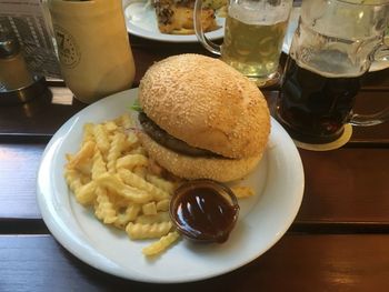 Close-up of food served in plate