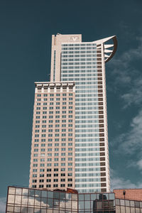 Low angle view of modern building against sky