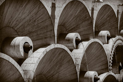 Close-up of beer in row