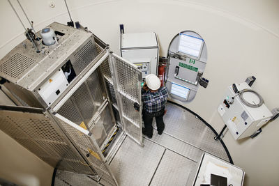 Engineer working in wind turbine