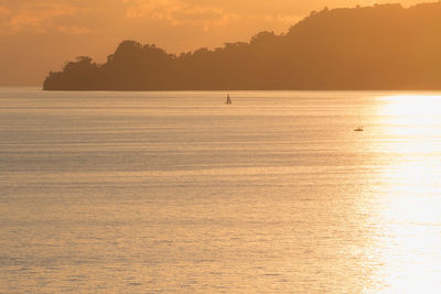 Scenic view of sea during sunset