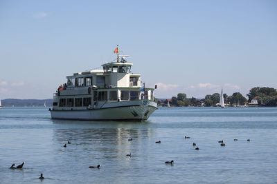 Steamship at isle chiemsee in bavaria, germany