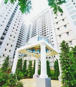 Low angle view of modern building against sky