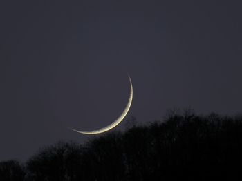 Scenic view of moon against clear sky at night