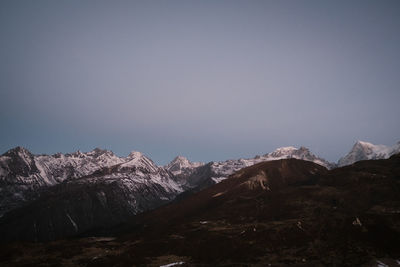 Scenic view of mountains against clear sky