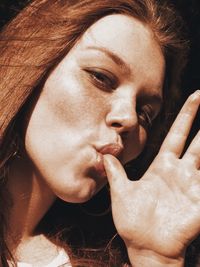 Close-up portrait of young woman