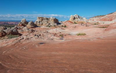 Scenic view of arid landscape against sky