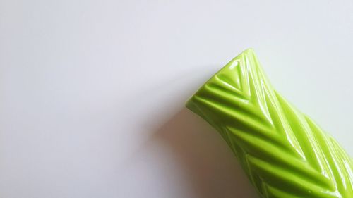 Close-up of leaf over white background
