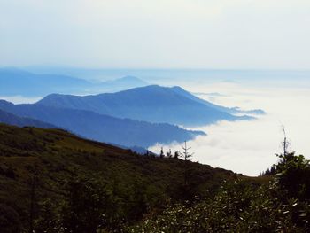 Scenic view of mountains against sky