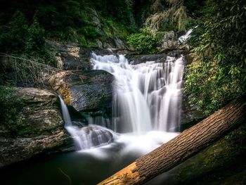 Scenic view of waterfall