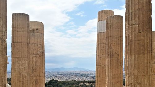 Greek antiquity, hellenism. 2,500-year-old parthenon marble temple on the acropolis.  doric columns.