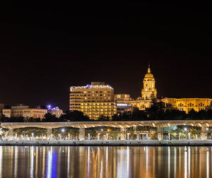 Illuminated city at night