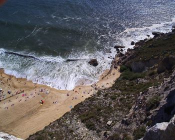 Aerial view of people at beach