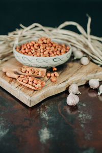 Close-up of food on table