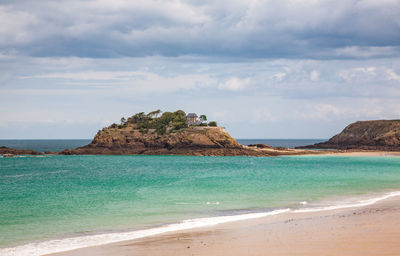 Fort du guesclin, built on an island off brittany's emerald coast, saint coulomb, brittany, france